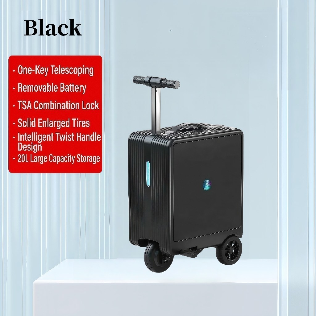 smart electric ride-on suitcase in use at airport