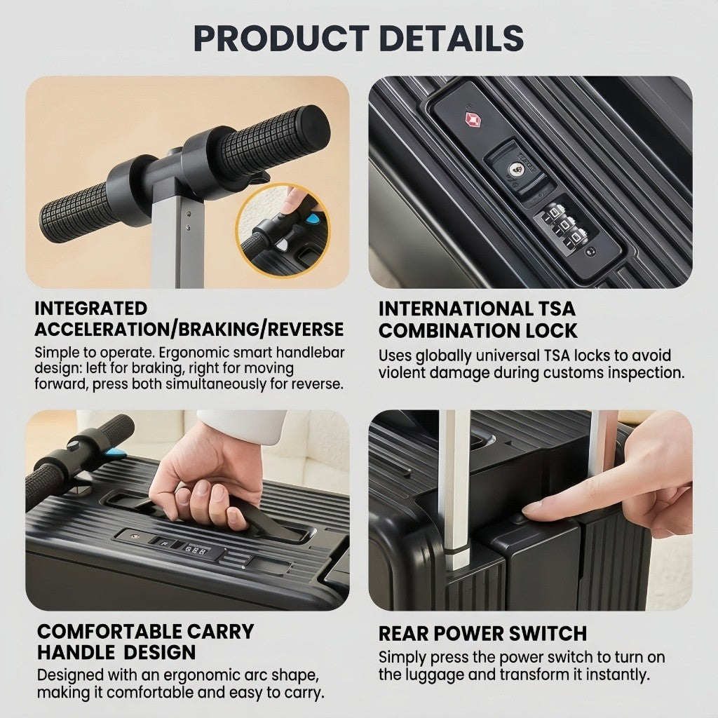 Smart Electric Ride-On Suitcase | Cabin Size Travel Scooter Luggage