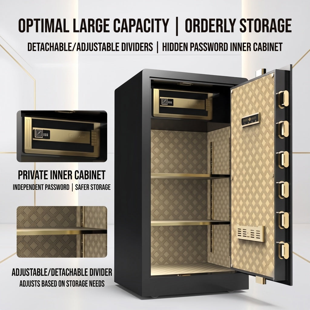 Large safe door and lock bolts