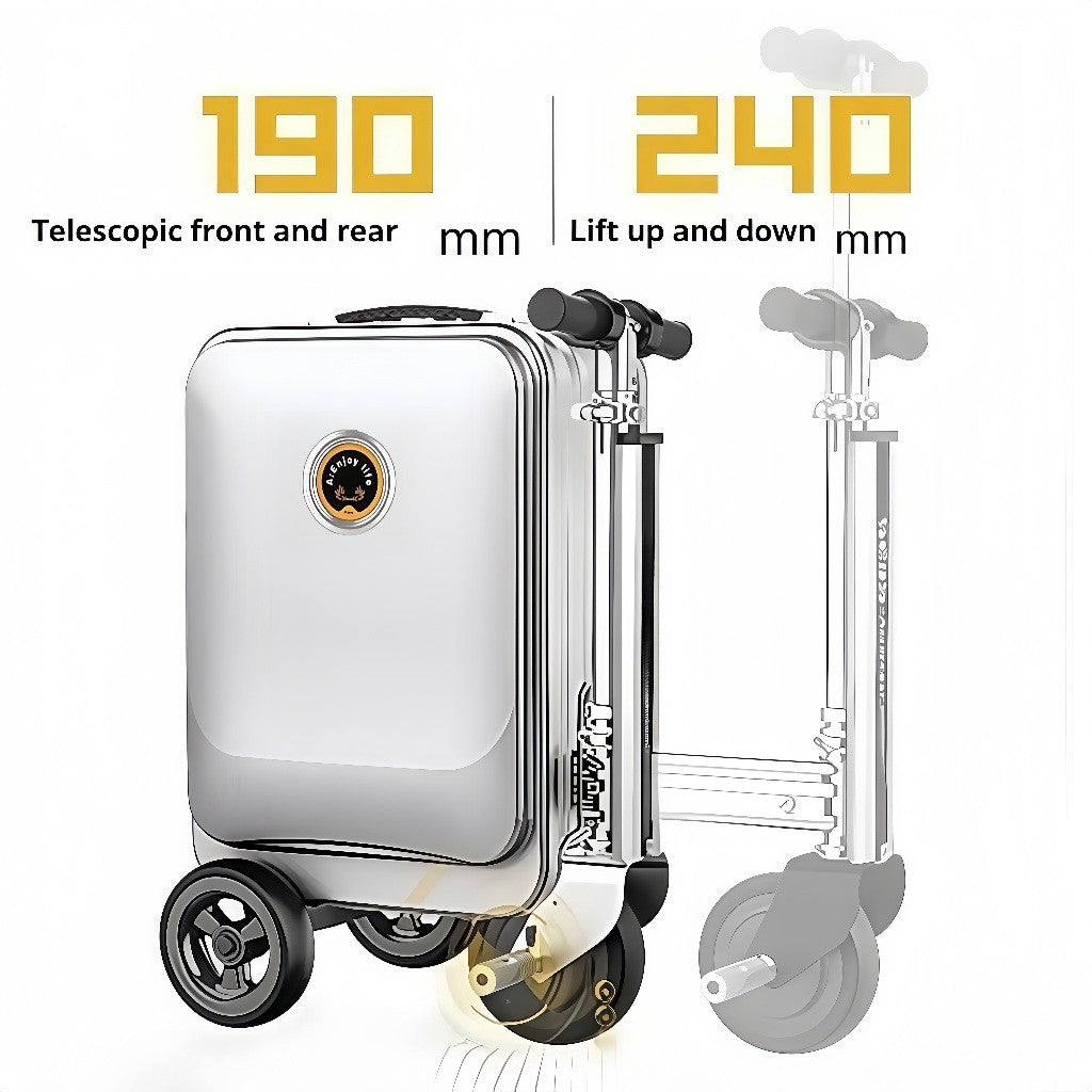 Smart Electric Ride-On Luggage Scooter Suitcase 110kg Load TSA Lock Cabin Size